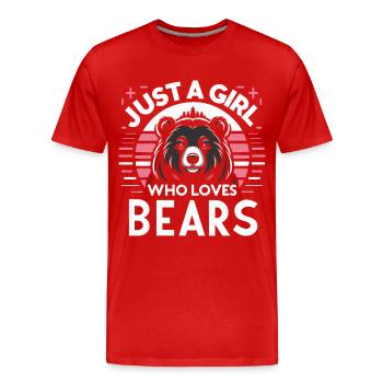 Ours, Grizzly, Ours brun, Ours - T-shirt bio Premium Homme - rouge - Devant - Damien (186cm)