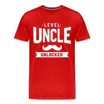 Oncle Fmilie Grand-oncle Oncle - T-shirt bio Premium Homme - rouge - Devant - Damien (186cm)