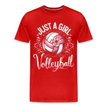 Joueur de volley-ball Volley-ball de plage Joueur de volley-ball S - T-shirt bio Premium Homme - rouge - Devant - Damien (186cm)