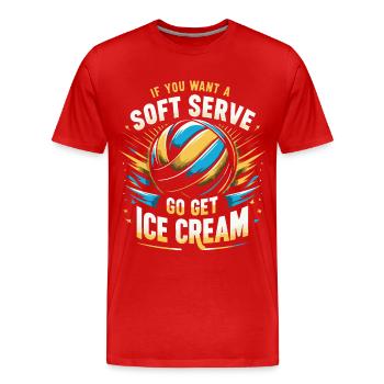 Joueur de volley-ball Volley-ball de plage Joueur de volley-ball S - T-shirt bio Premium Homme - rouge - Devant - Damien (186cm)