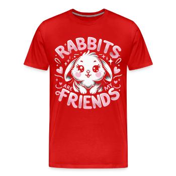 Lapin, Lapin, Animal, Animal De Compagnie, Lapins - T-shirt bio Premium Homme - rouge - Devant - Damien (186cm)