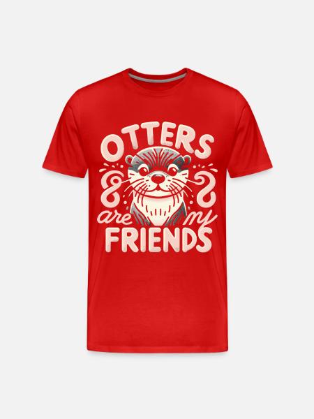Otter Sea Otter - Men's Premium Organic T-Shirt - red