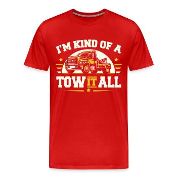 Abschleppwagen Truck Abschlepper - Männer Premium Bio T-Shirt - Rot - Vorne - Damien (186cm)