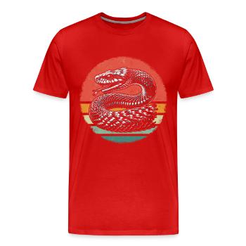 Schlange Schlangen Tier - Männer Premium Bio T-Shirt - Rot - Vorne - Damien (186cm)