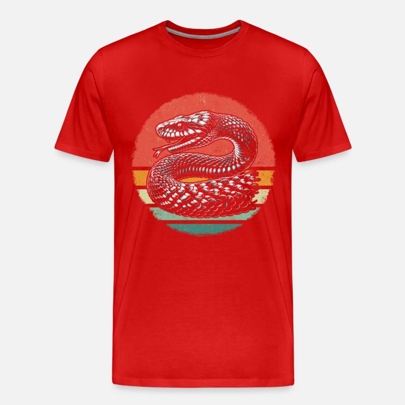 Schlange Schlangen Tier - Männer Premium Bio T-Shirt - Rot
