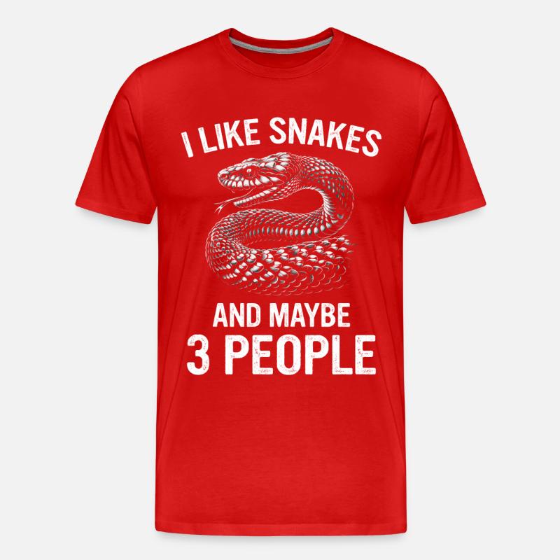 Schlange Schlangen Tier - Männer Premium Bio T-Shirt - Rot