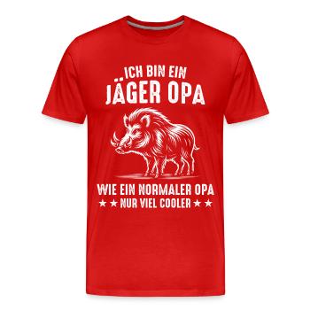 Chasseur Chasse Chasse Vêtements de chasse - T-shirt bio Premium Homme - rouge - Devant - Damien (186cm)