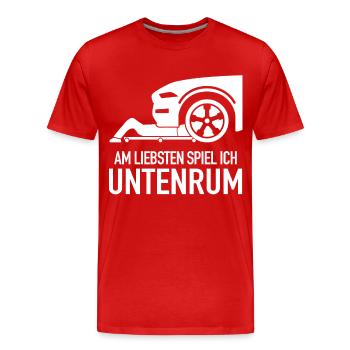 Mécanicien Mécanicien d’atelier Mécanicien automobile - T-shirt bio Premium Homme - rouge - Devant - Damien (186cm)