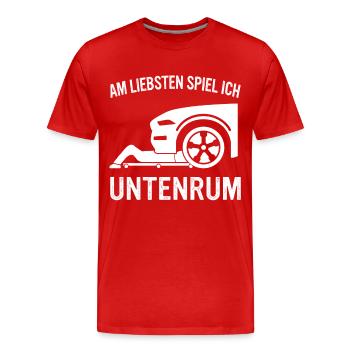 Mécanicien Mécanicien d’atelier Mécanicien automobile - T-shirt bio Premium Homme - rouge - Devant - Damien (186cm)