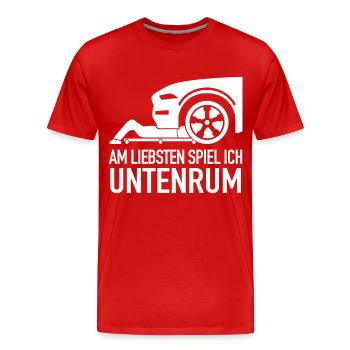 Mécanicien Mécanicien d’atelier Mécanicien automobile - T-shirt bio Premium Homme - rouge - Devant - Damien (186cm)