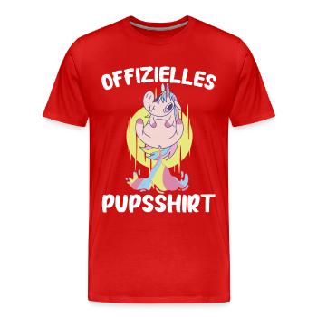 Einhorn Einhörner Fabelwesen Mystisch - Männer Premium Bio T-Shirt - Rot - Vorne - Damien (186cm)