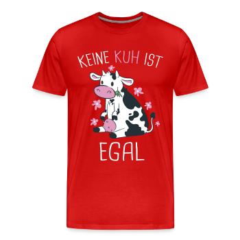 Végétarien Végétalien Bien-être animal Droits des animaux Végétarien - T-shirt bio Premium Homme - rouge - Devant - Damien (186cm)