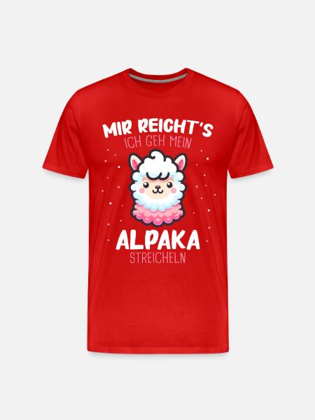 Alpaca Llama Alpacas Animal - Men's Premium Organic T-Shirt - red