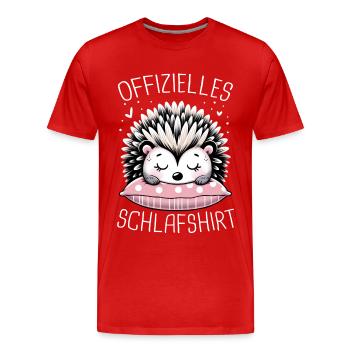 Igel Weißbauchigel Tier Stachel Igel - Männer Premium Bio T-Shirt - Rot - Vorne - Damien (186cm)