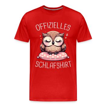 Nachteule Eule Eulen Vogel - Männer Premium Bio T-Shirt - Rot - Vorne - Damien (186cm)