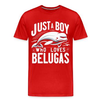 Beluga Wal Ozean Belugas Wale - Männer Premium Bio T-Shirt - Rot - Vorne - Damien (186cm)