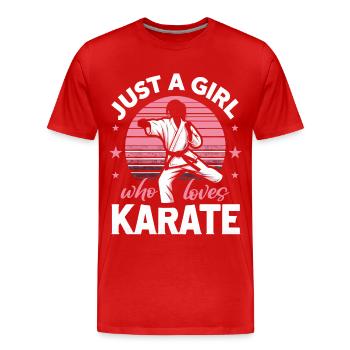 Karate Karatekämpfer Kampfkunst - Männer Premium Bio T-Shirt - Rot - Vorne - Damien (186cm)
