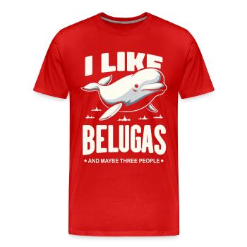 Béluga Béluga Océan Bélugas Baleines - T-shirt bio Premium Homme - rouge - Devant - Damien (186cm)