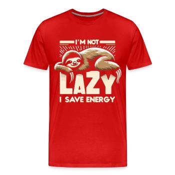 Paresseux paresseux Sommeil paresseux - T-shirt bio Premium Homme - rouge - Devant - Damien (186cm)