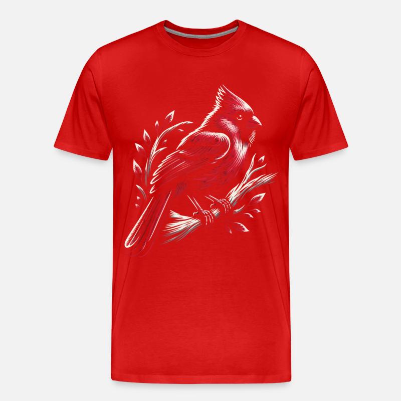 Kardinal Rotkardinal Vogel Roter Kardinal - Männer Premium Bio T-Shirt - Rot