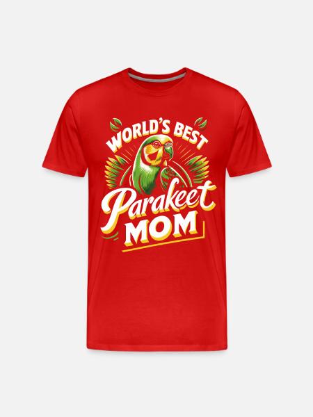 Parakeet, Budgerigar, Bird, Animal - Men's Premium Organic T-Shirt - red