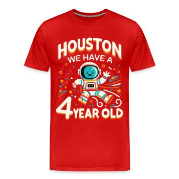 Gift 4 Years Birthday Boy - Men's Premium Organic T-Shirt - red - Front - Damien (186cm)