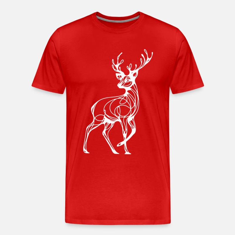Reh Hirsch Jäger Tier - Männer Premium Bio T-Shirt - Rot