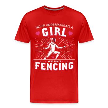 Fencing Fencer - Men's Premium Organic T-Shirt - red - Front - Damien (186cm)