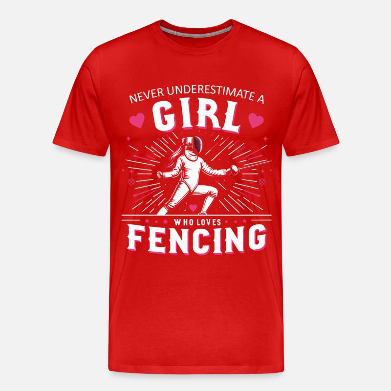 Fechten Fechter - Männer Premium Bio T-Shirt - Rot