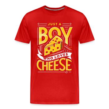 Cheese Food Amateurs de fromage - T-shirt bio Premium Homme - rouge - Devant - Damien (186cm)
