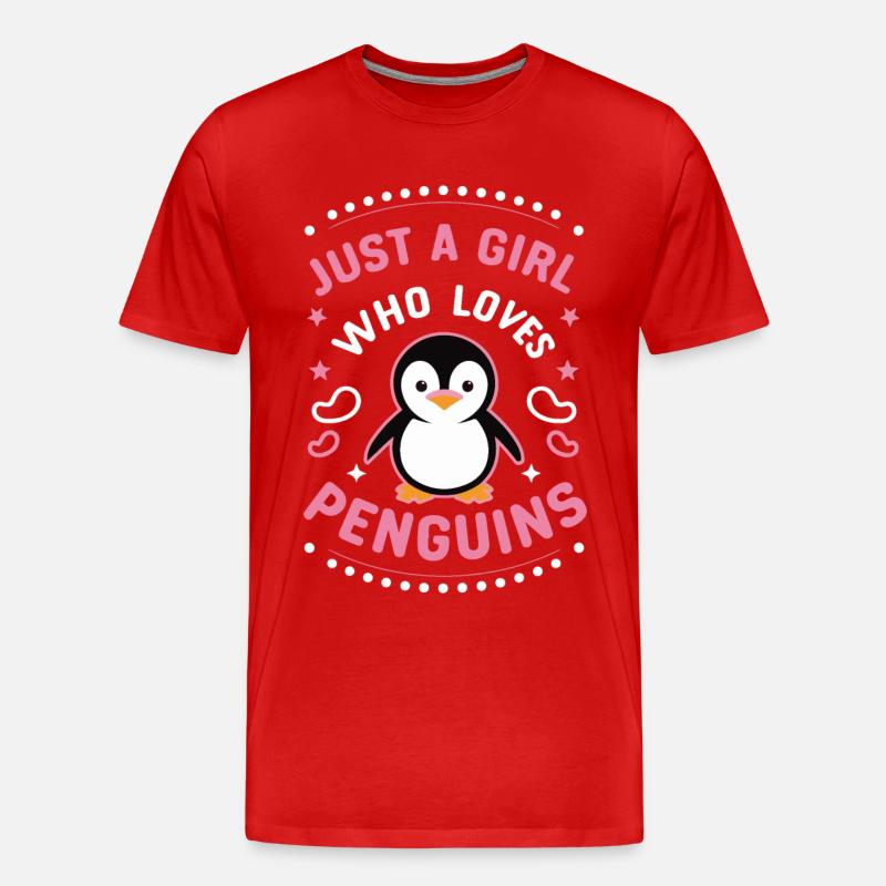 Pinguin Pinguine Tier - Männer Premium Bio T-Shirt - Rot