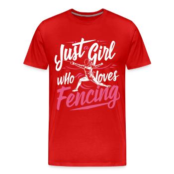 Fencing Fencer - Men's Premium Organic T-Shirt - red - Front - Damien (186cm)
