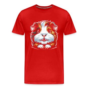 Meerschweinchen - Männer Premium Bio T-Shirt - Rot - Vorne - Damien (186cm)