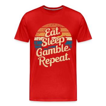 Casino Jeux de hasard Casino Las Vegas Joueurs - T-shirt bio Premium Homme - rouge - Devant - Damien (186cm)