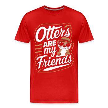 Otter Sea Otter - Men's Premium Organic T-Shirt - red - Front - Damien (186cm)