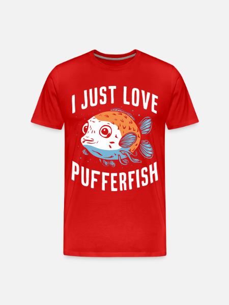 Pufferfish, Pufferfish, Fish, Ocean, Animal - Men's Premium Organic T-Shirt - red