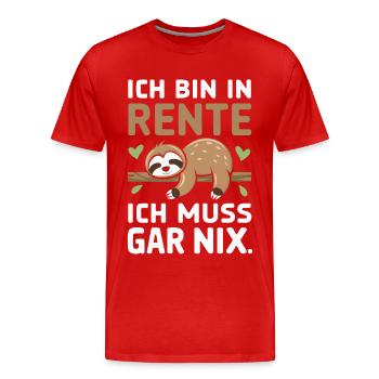 Pension de retraite Pension de retraite Pension de retraite - T-shirt bio Premium Homme - rouge - Devant - Damien (186cm)