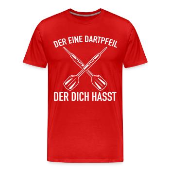 Darts Darts Darts Players Darts - Men's Premium Organic T-Shirt - red - Front - Damien (186cm)