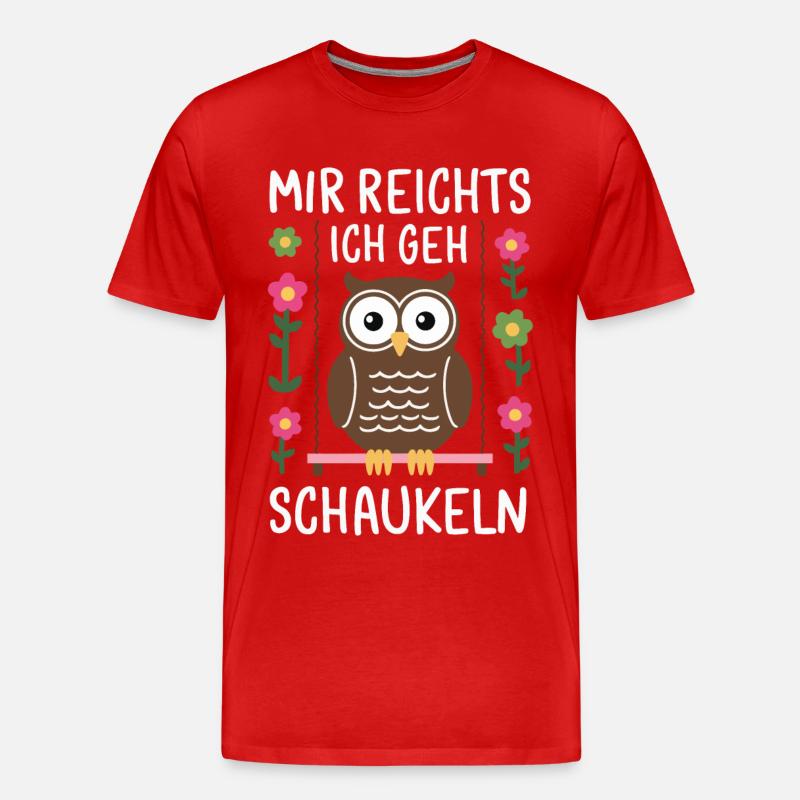 Nachteule Eule Eulen Vogel - Männer Premium Bio T-Shirt - Rot