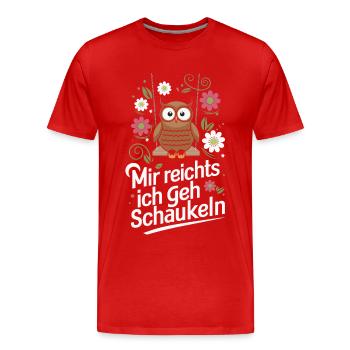 Nachteule Eule Eulen Vogel - Männer Premium Bio T-Shirt - Rot - Vorne - Damien (186cm)