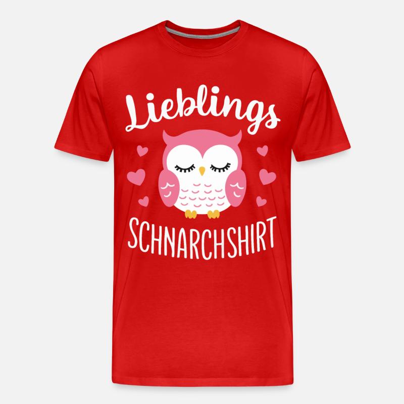 Nachteule Eule Eulen Vogel - Männer Premium Bio T-Shirt - Rot
