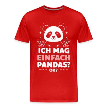 Panda Panda Ours Pandas - T-shirt bio Premium Homme - rouge - Devant - Damien (186cm)