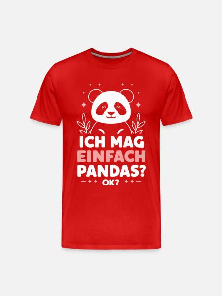 Panda Panda Bear Pandas - Men's Premium Organic T-Shirt - red