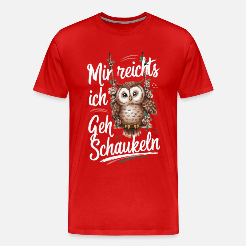 Nachteule Eule Eulen Vogel - Männer Premium Bio T-Shirt - Rot