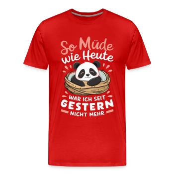Panda Panda Ours Pandas - T-shirt bio Premium Homme - rouge - Devant - Damien (186cm)