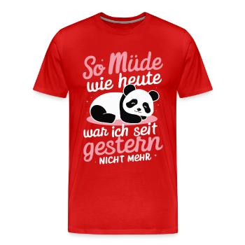 Panda Panda Ours Pandas - T-shirt bio Premium Homme - rouge - Devant - Damien (186cm)