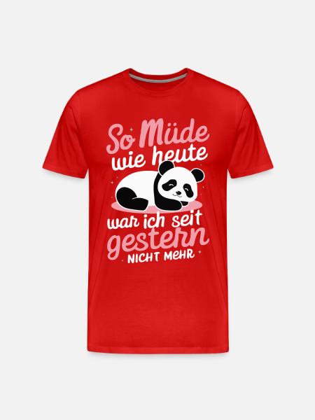 Panda Panda Bear Pandas - Men's Premium Organic T-Shirt - red