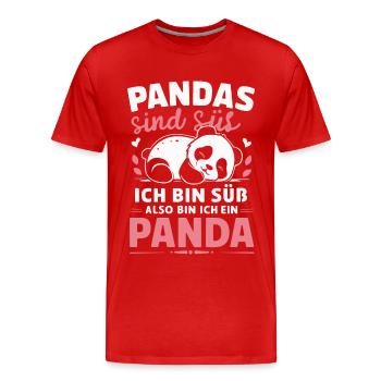 Panda Panda Ours Pandas - T-shirt bio Premium Homme - rouge - Devant - Damien (186cm)
