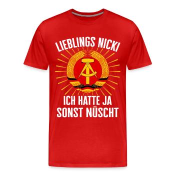 East Germany East East East GDR Home Eastern Bloc - Men's Premium Organic T-Shirt - red - Front - Damien (186cm)