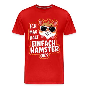 Hamster Hamster doré Hamster nain - T-shirt bio Premium Homme - rouge - Devant - Damien (186cm)